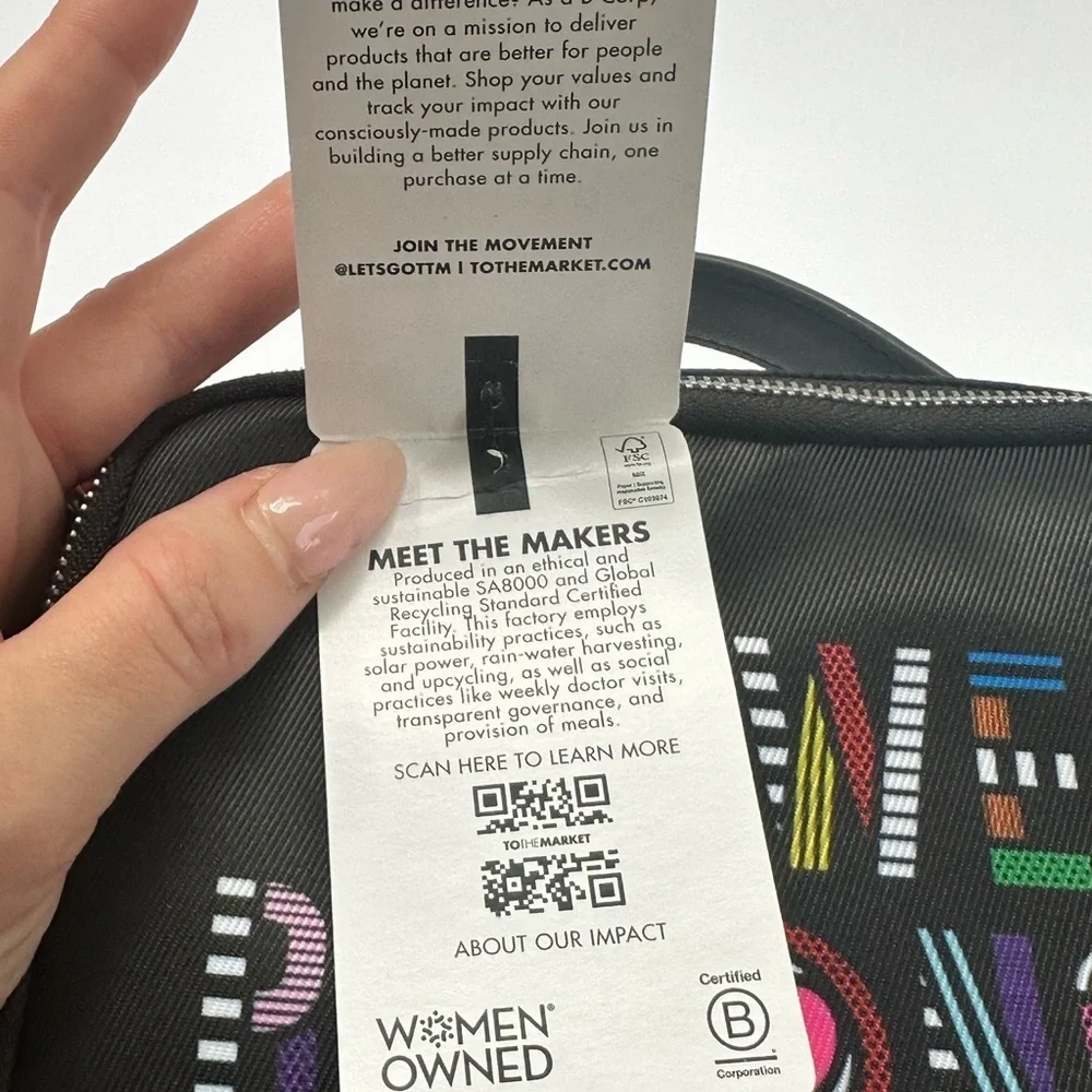 Sephora X ToTheMarket Black Cosmetic Bag NWT